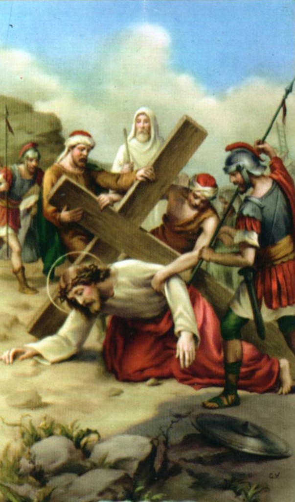 Séptima estación Jesús cae por segunda vez