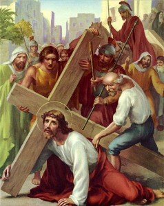 Tercera estación Jesús cae por primera vez