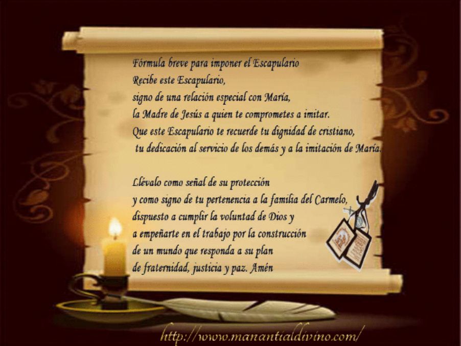 Oración de imposición del Escapulario