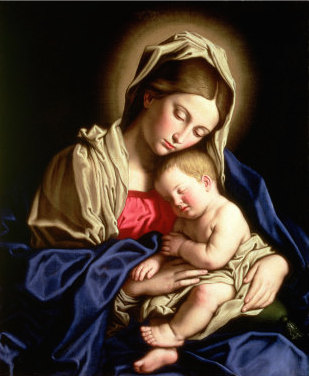 La Virgen con el Niño en sus brazos  Reina del Cielo